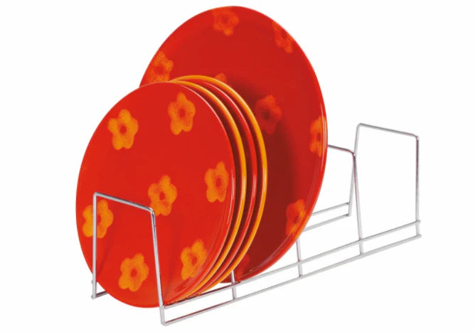 PLATE RACK 4-SECTION CHROME