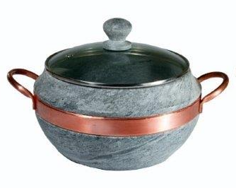 SOAPSTONE POT W/GLASS LID 2.5L