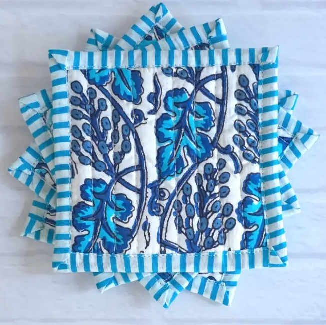 SKY LEAF COASTERS SET/4