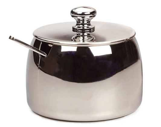 STAINLESS STEEL SUGAR BOWL W/SPOON