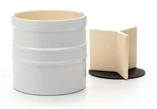 OVERSIZED STONEWARE TOOL CROCK WHITE