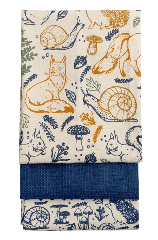 WOODLAND TEA TOWELS SET/3
