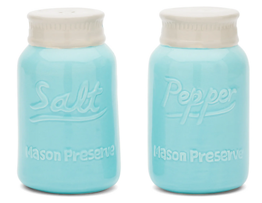 CERAMIC MASON JAR SALT & PEPPER SET