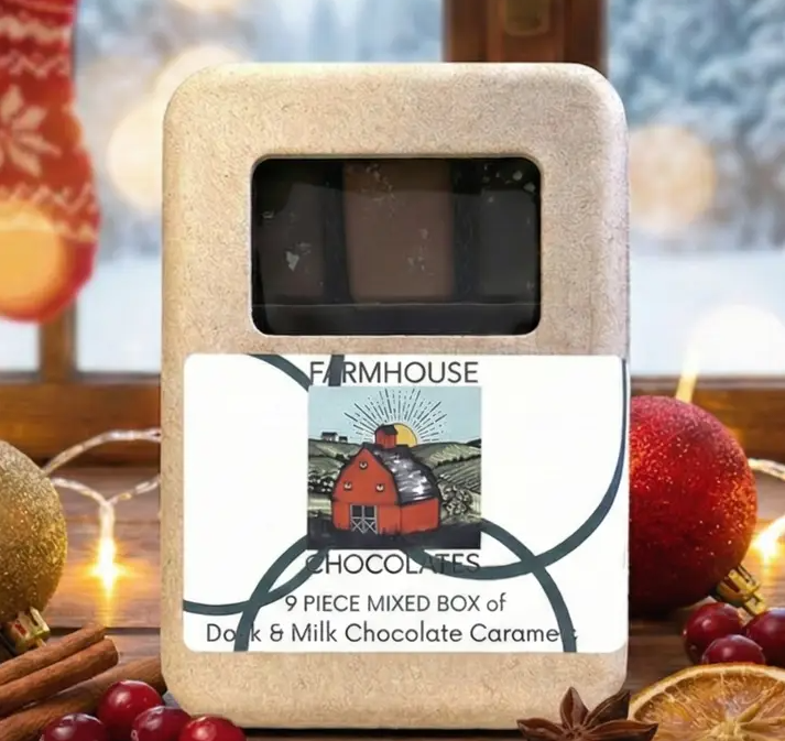 FARMHOUSE MILK & DARK CHOCOLATE SALTED CARAMEL 9 PCS