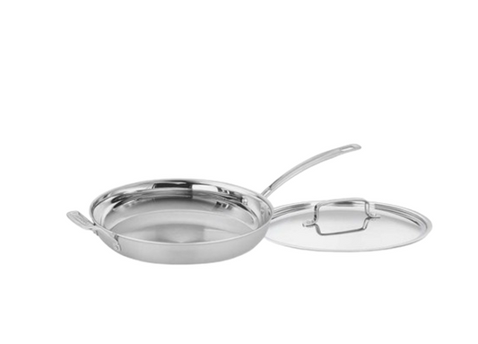CUISINART MULTICLAD PRO 12" SKILLET W/LID & HELPER HANDLE