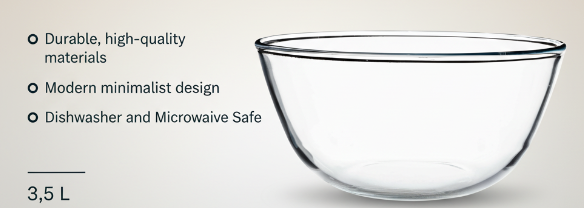 GLASS MIXING BOWL 118 oz