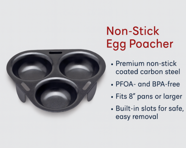 NON-STICK 3-EGG POACHER