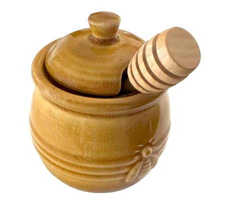 CERAMIC HONEY JAR W/DIPPER