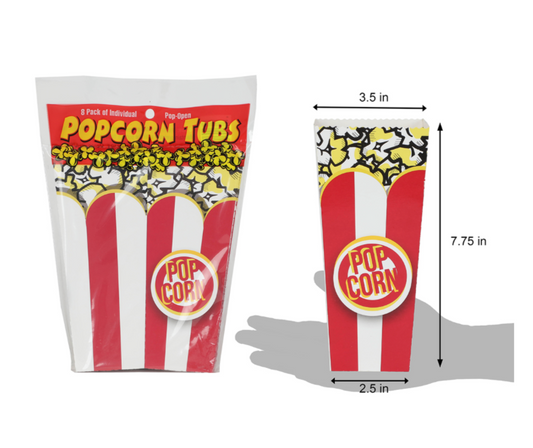 POP OPEN POPCORN TUBS 8CT
