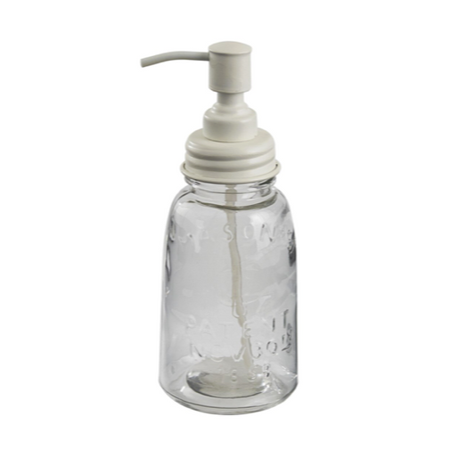 MASON JAR SOAP DISPENSER WHITE