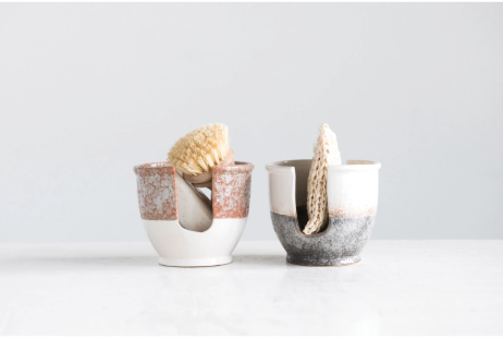 SPONGE HOLDER STONEWARE 2 COLORS