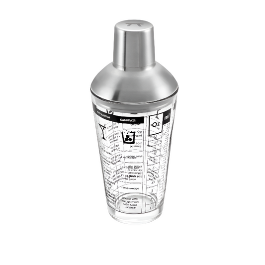 GLASS COCKTAIL RECIPE SHAKER