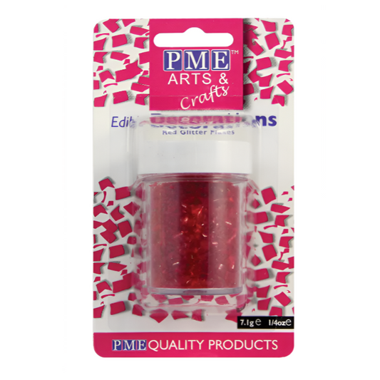 EDIBLE GLITTER FLAKES RED
