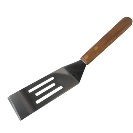 SLOTTED MINI SPATULA WOOD HANDLE