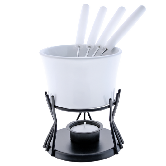 KINDLE CHOC FONDUE SET 7 PC WHT