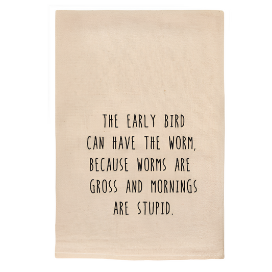 EARLY BIRD FUNNY NATURAL TOWEL
