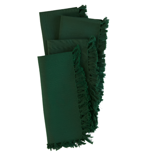 APRIL CORNELL NAPKIN ESSENTIAL SET OF 4 18" DK GRN