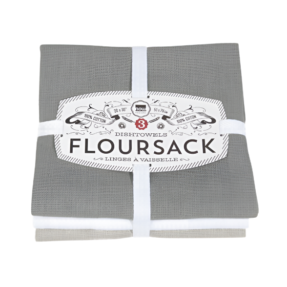 FLOUR SACK TEA TOWELS NATURAL SET OF 3