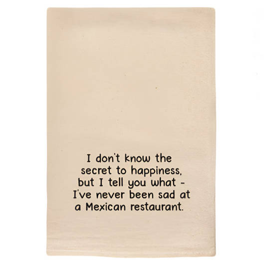 SECRET TO HAPPINESS FUNNY NATURAL TOWEL