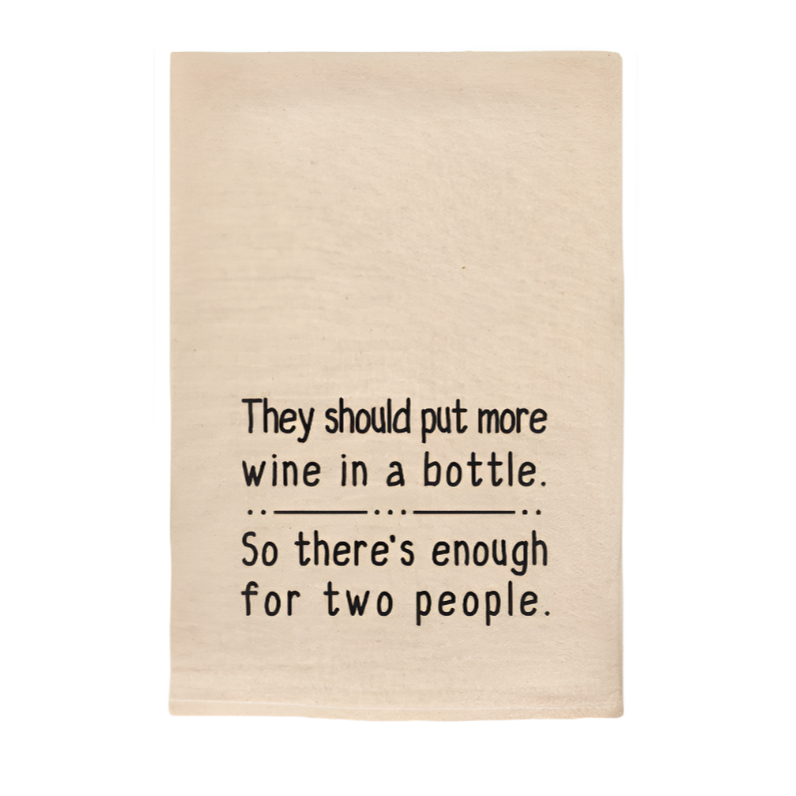 FUNNY TOWEL MORE WINE IN BOTTLE