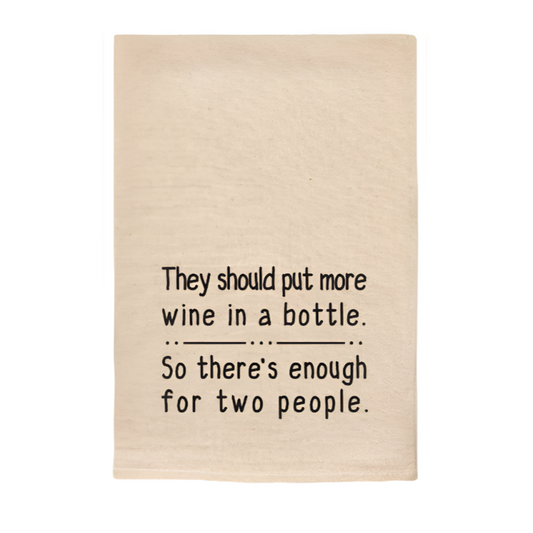 FUNNY TOWEL MORE WINE IN BOTTLE