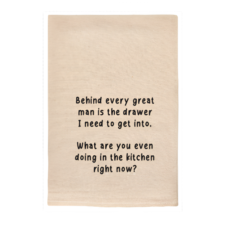 BEHIND EVERY GREAT MAN FUNNY NATURAL TOWEL
