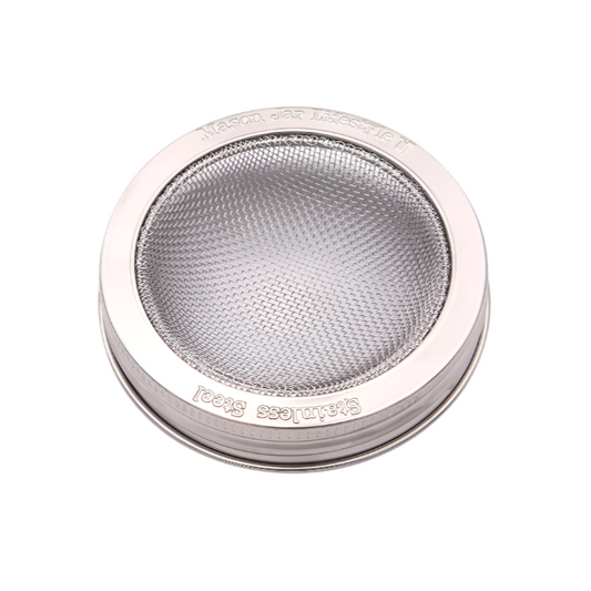 CURVED RUST PROOF SPROUTING LID AND BAND FOR MASON JARS: WIDE MOUTH WITH JAR