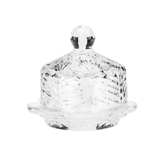 ELOISE GLASS BUTTER DISH 3.5"