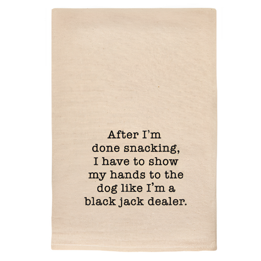 SHOW MY HAND TO DOG FUNNY NATURAL TOWEL