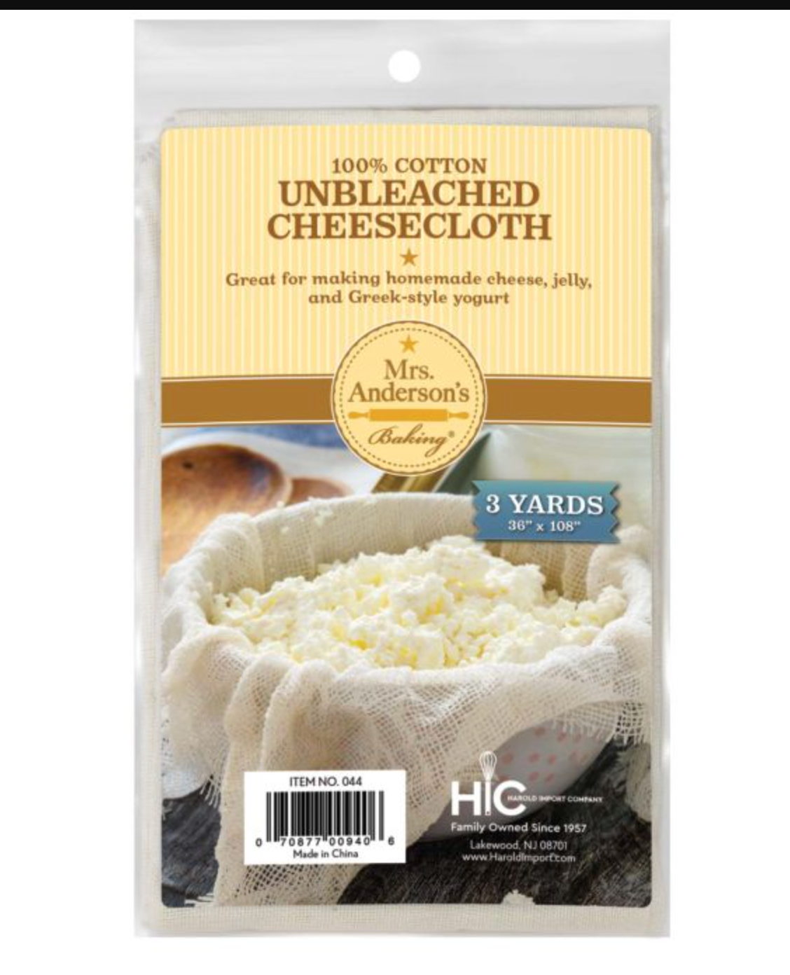 MRS ANDERSON'S UNBLEACHED CHEESECLOTH