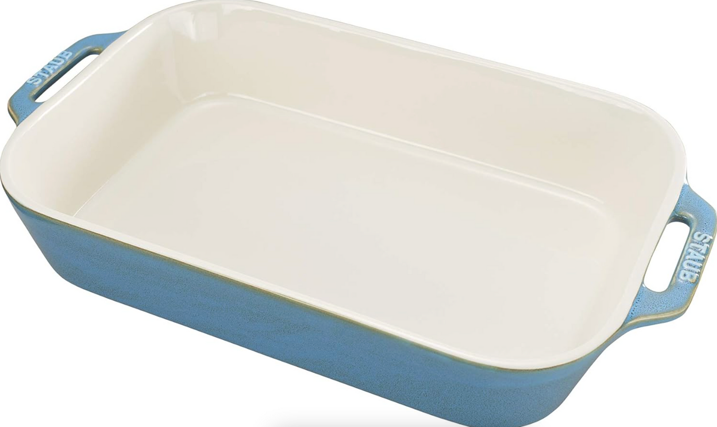 STAUB CERAMIC BAKING DISH 8"X6" RUSTIC TURQUOISE