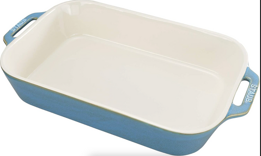 STAUB CERAMIC BAKING DISH 10.5"X8" RUSTIC TURQUOISE