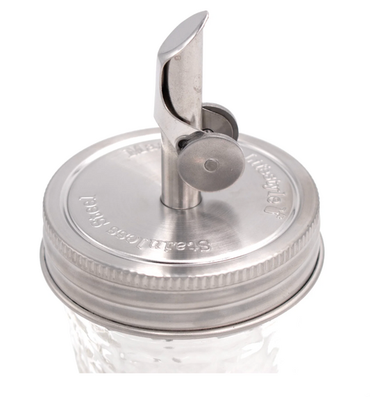 STAINLESS STEEL OIL CRUET LID REGULAR MOUTH SET/2