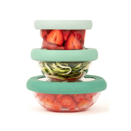 FOOD HUGGERS LIDS SET OF 3 (XS,S,M) GRADUAL GREEN