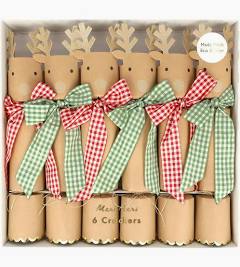 REINDEER CRACKERS W/ GINGHAM BOWS