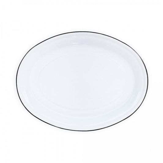 ENAMEL OVAL PLATTER WITH BLACK RIM