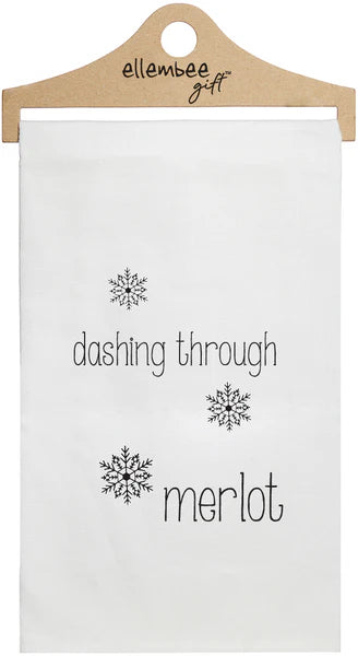 FUNNY TOWEL XMAS MERLOT