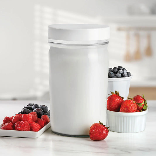 GLASS JAR WHITE LID