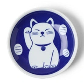 ASIAN PLATE BLUE/WHT CAT 3.75"