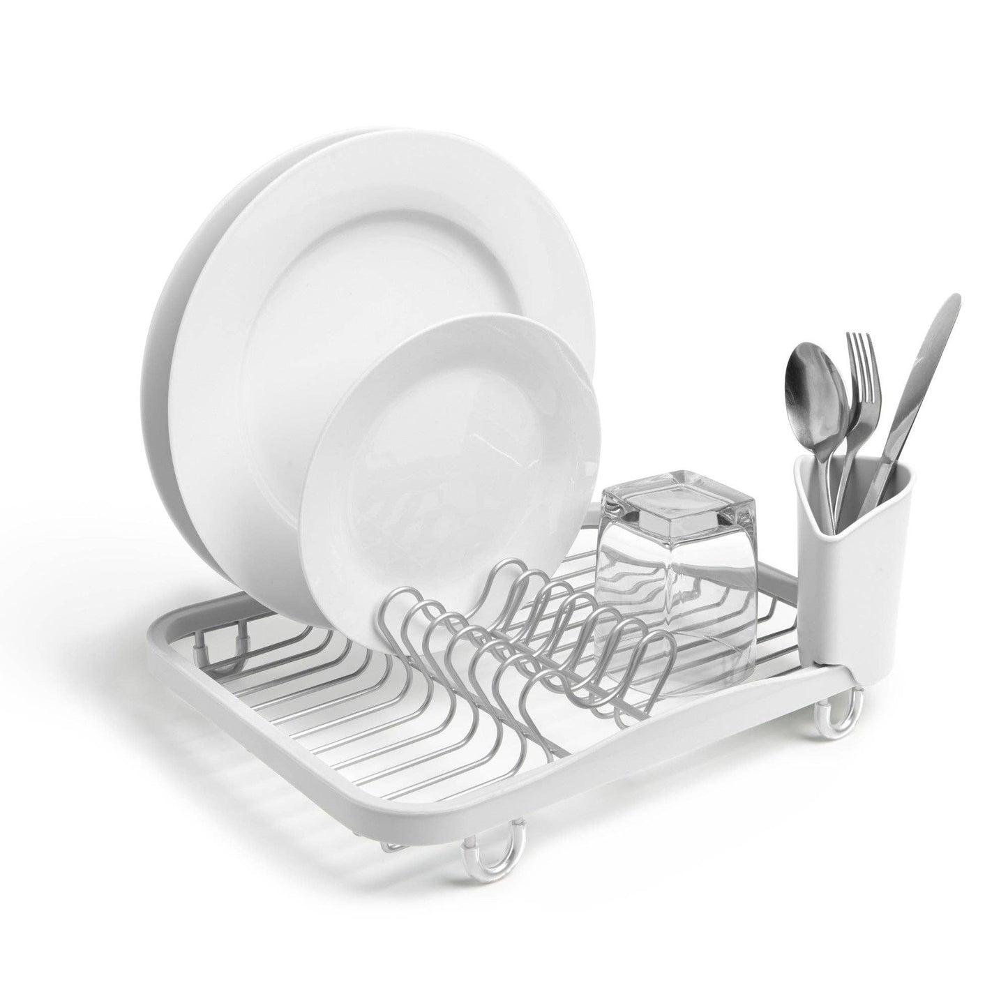 SINKIN DISH RACK: WHITE-NICKEL