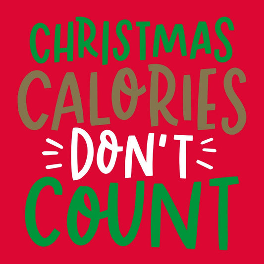 FUNNY COCKTAIL NAPKINS CHRISTMAS CALORIES DON'T COUNT