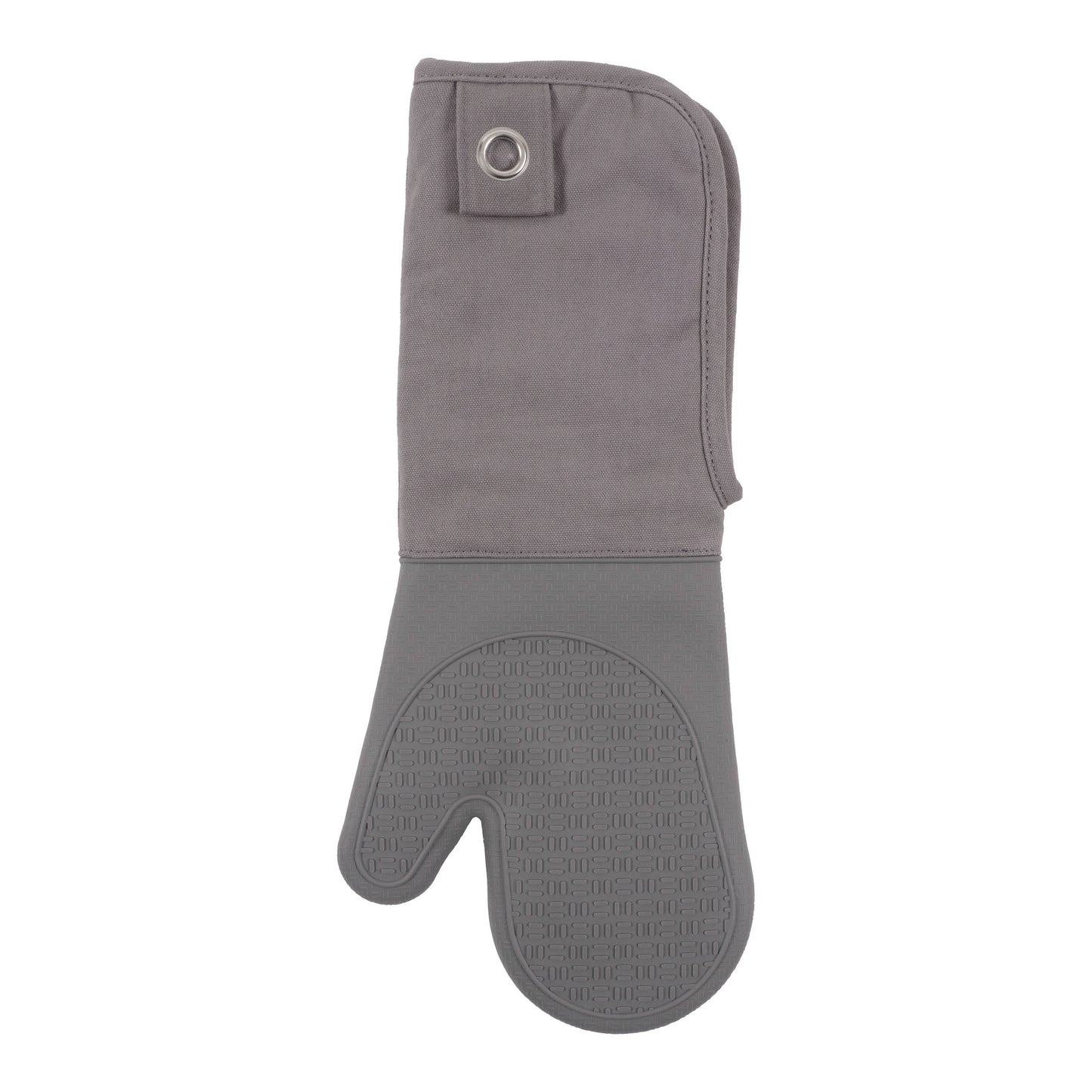 Gourmet Classics 17" Silicone Oven Mitt With Grommet: Gray
