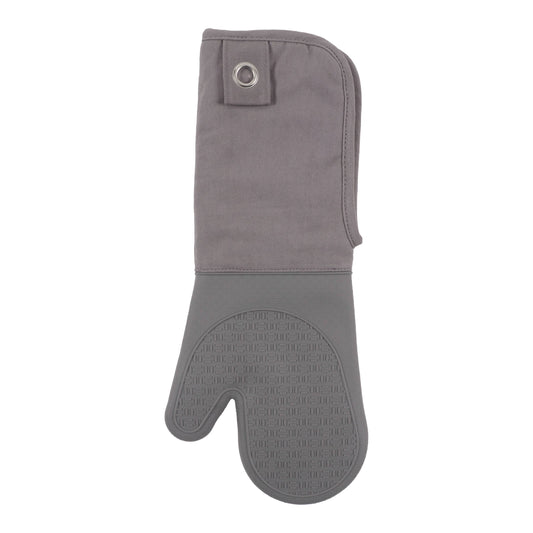 Gourmet Classics 17" Silicone Oven Mitt With Grommet: Gray