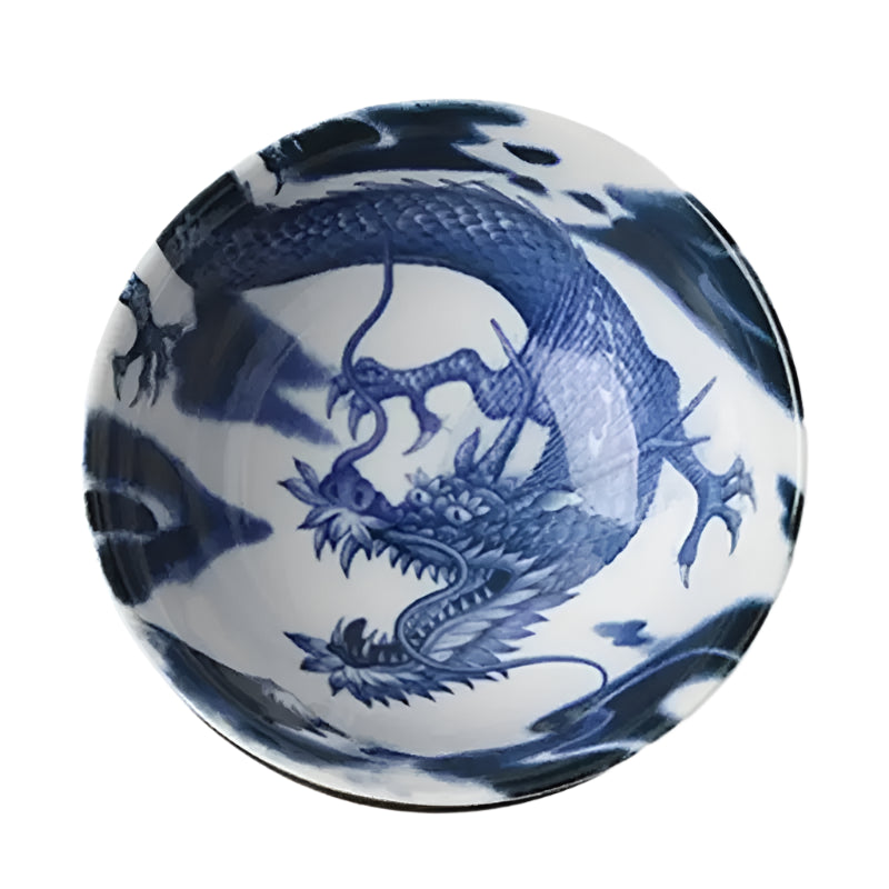 FLYING DRAGON BOWL BLUE 8.25"
