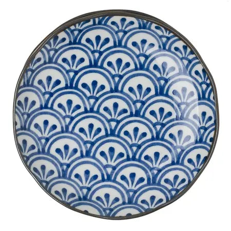 MONYOU BLUE AND WHITE HANA SEIGAH PLATE 6.5"