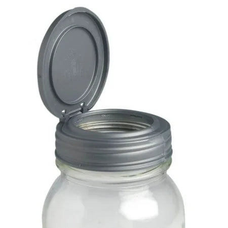 MASON JAR BOTTLE/FLIP CAP REGULAR MOUTH SILVER