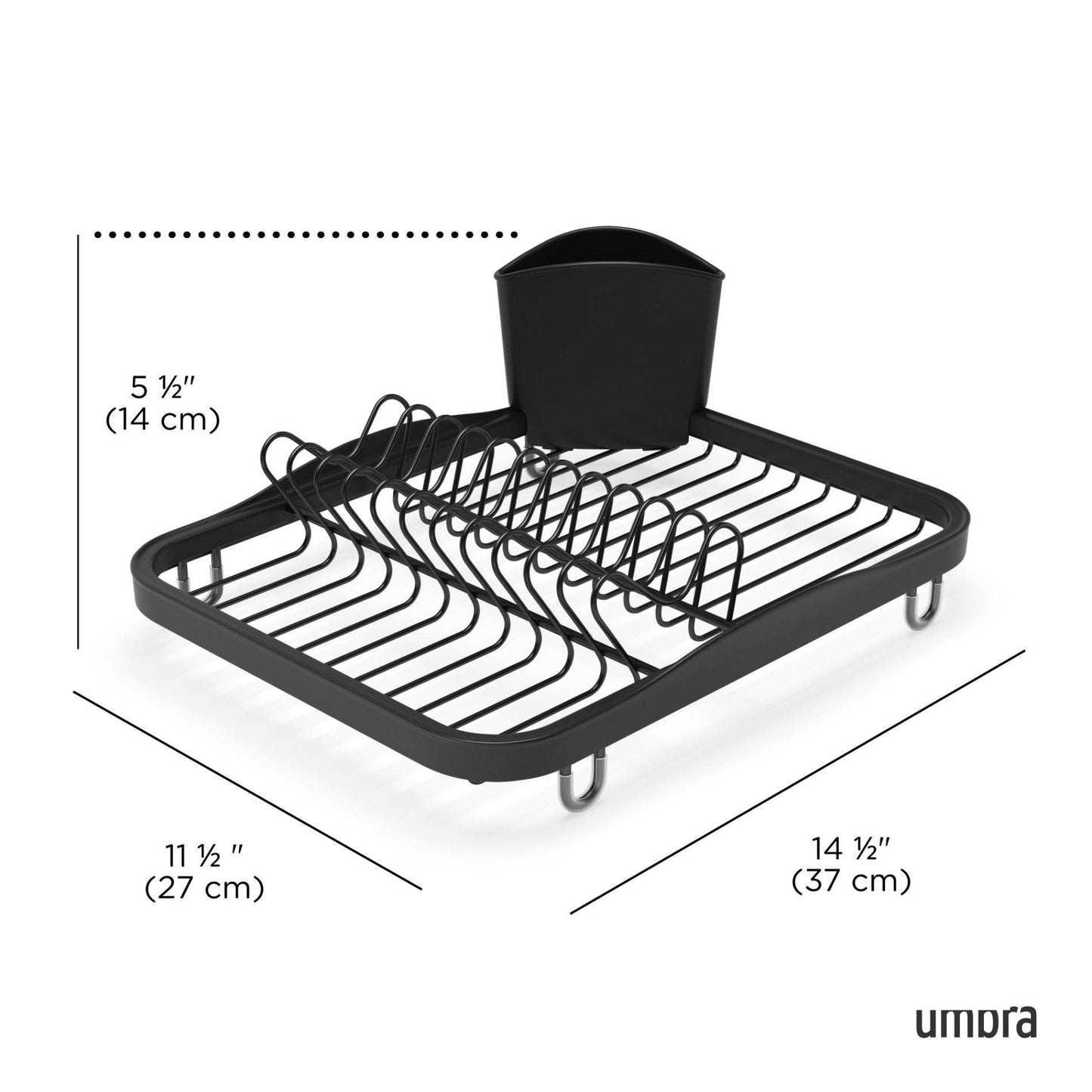 SINKIN DISH RACK: WHITE-NICKEL