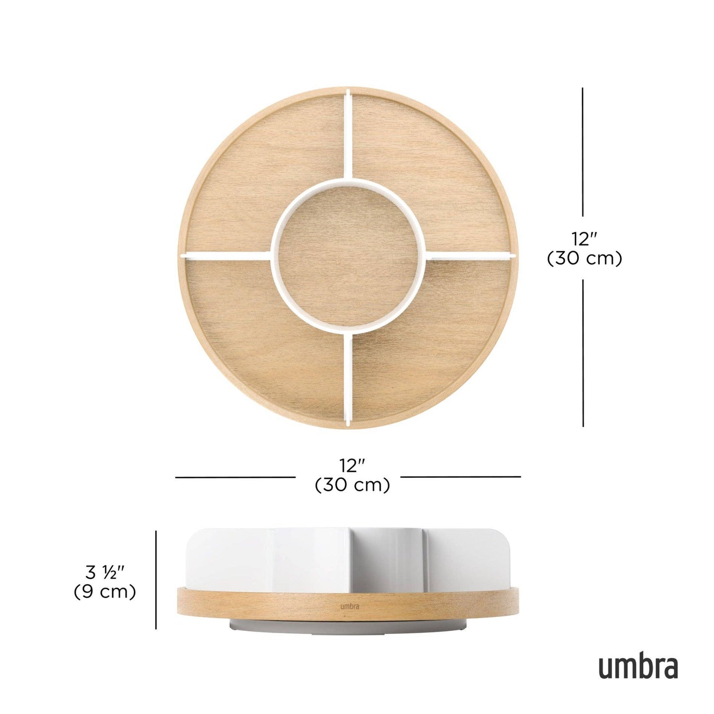 BELLWOOD LAZY SUSAN: WHITE-NATURAL