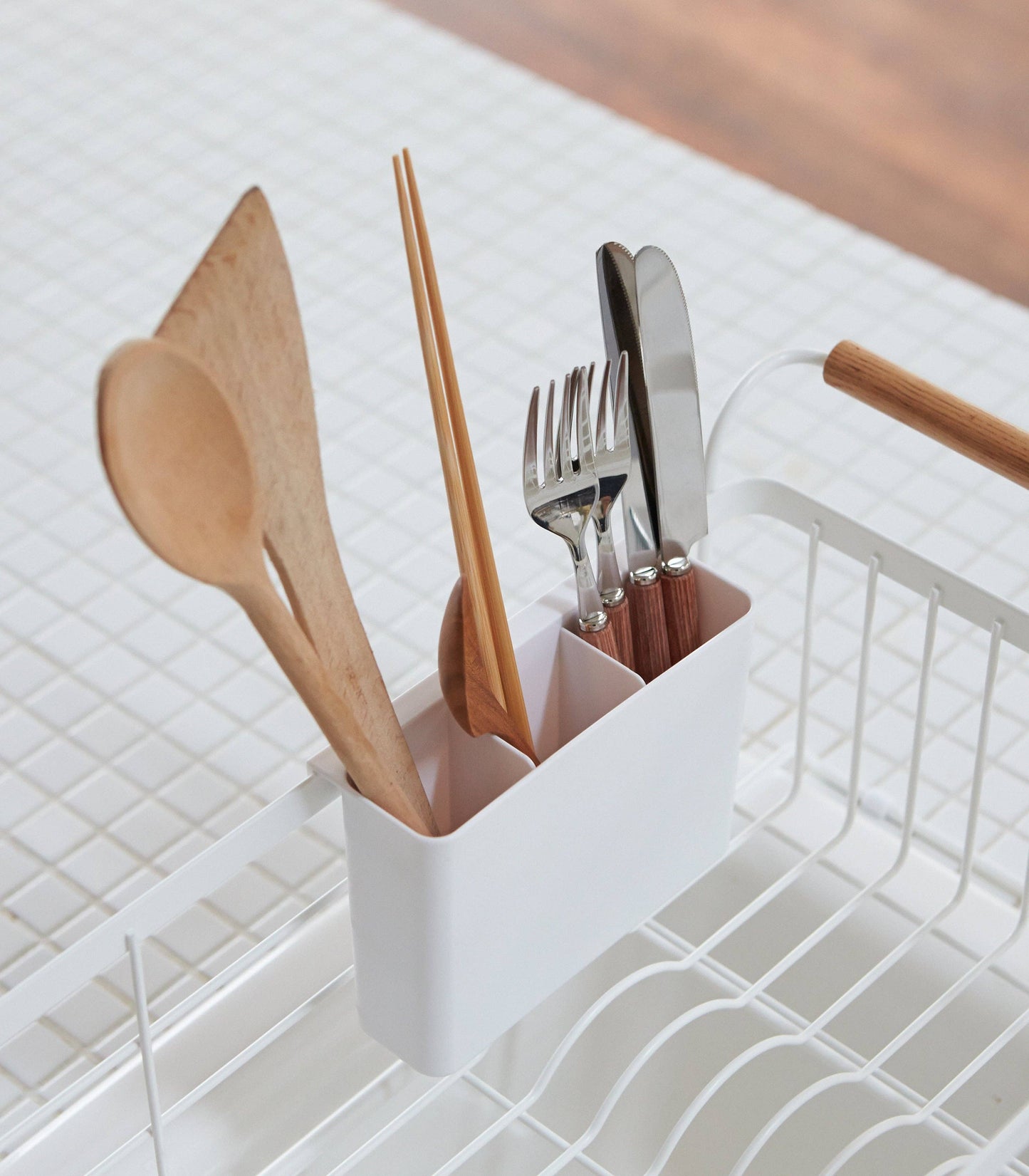 TOSCA OVER-THE-SINK DISH RACK - STEEL + WOOD