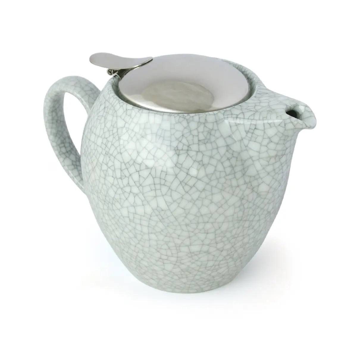 BEE HOUSE ROUND CERAMIC TEAPOT 19.6 OZ CRACKLE BLUE
